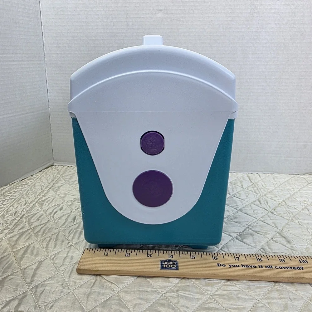 Vintage‎ Teal Rubbermaid Sidekick Mini Cooler Litterless Lunch Kit Model 1766